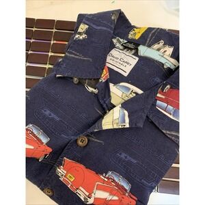 David Carey Originals Chevy Hot Rod Hawaiian Button Up Shirt Men's SS Blue L‎